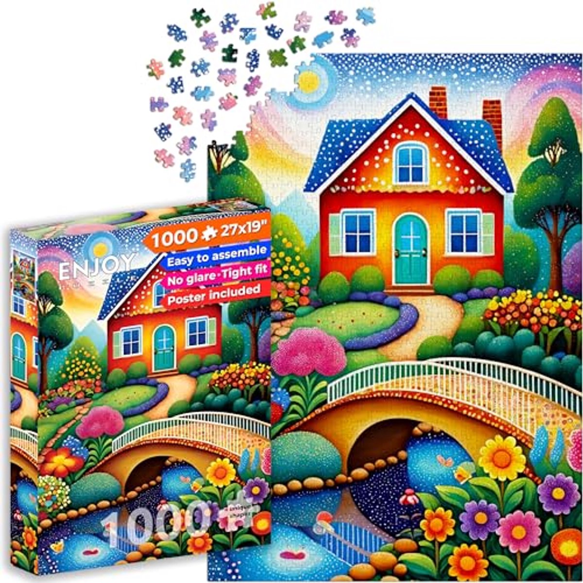 Genießen Sie das Haus der Farben-Puzzle mit 1000 Teilen
