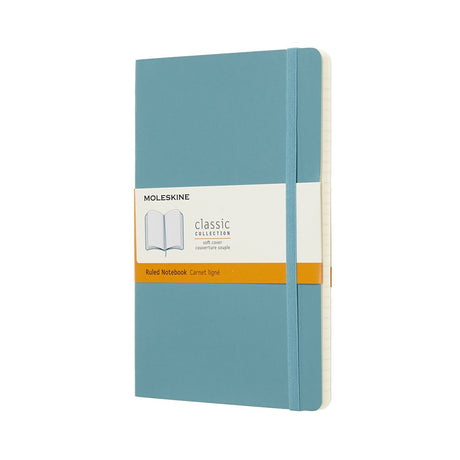 Klassisches Moleskine-Notizbuch – groß – Softcover – liniert – riffblau