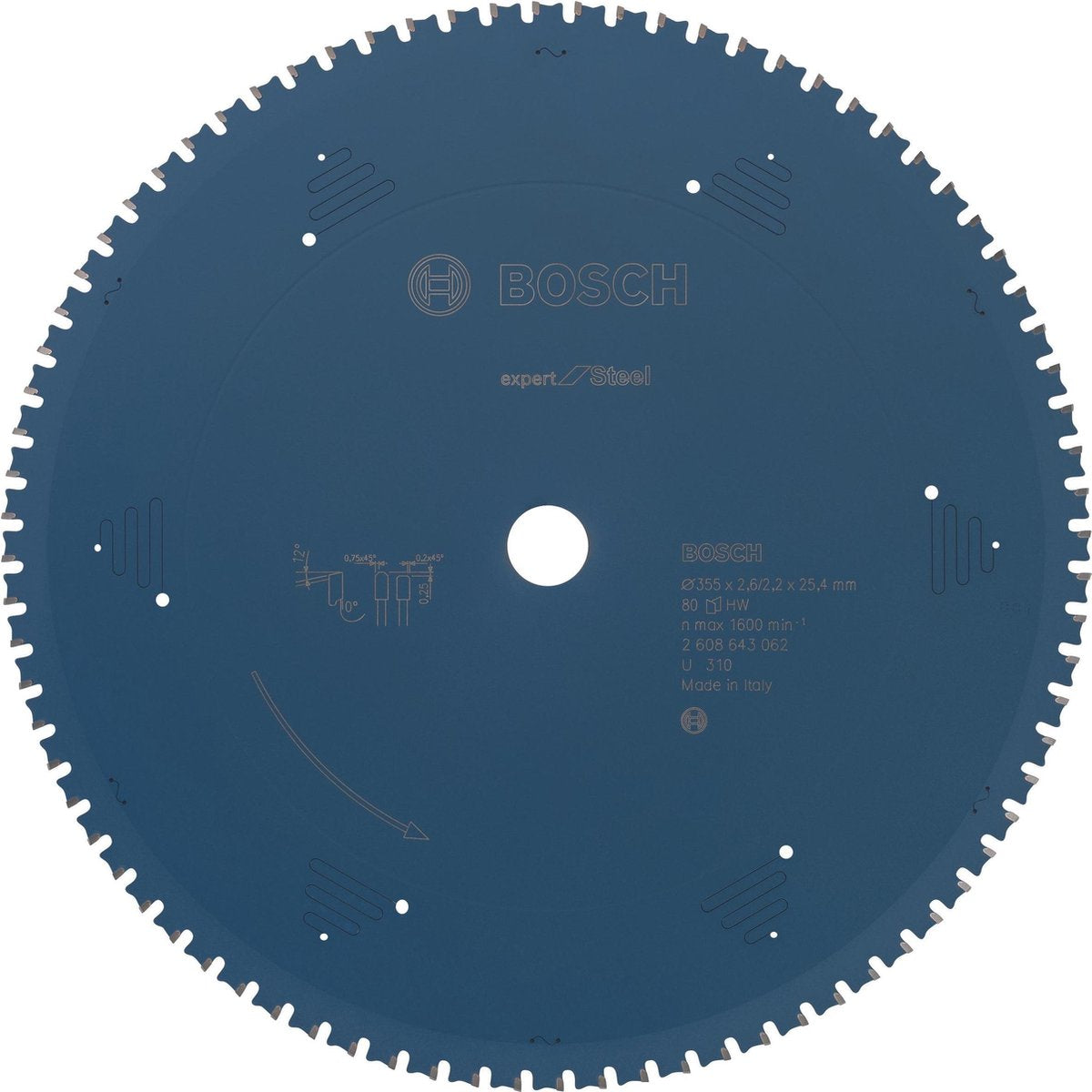 Bosch Kreissägeblatt Expert für Stahl 355 x 25,4 x 2,2 mm, 80