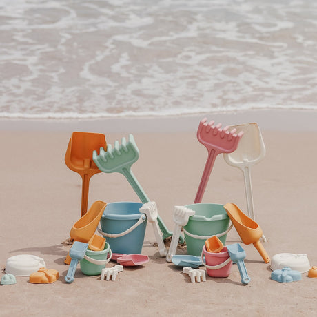 Miniland outdoor eco - spade en hark super - en wit - roze - 18 maanden