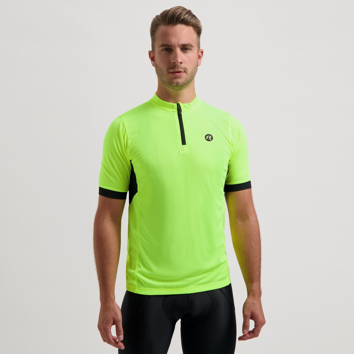 Rogelli core fietsshirt heren - korte mouwen - zwart fluorgeel - s