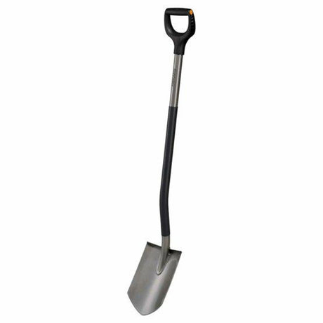 Ergonomische Serie von Fiskars – scharfer Spaten – Ergo-Griff – Premium-Stahl – 26°-Winkel