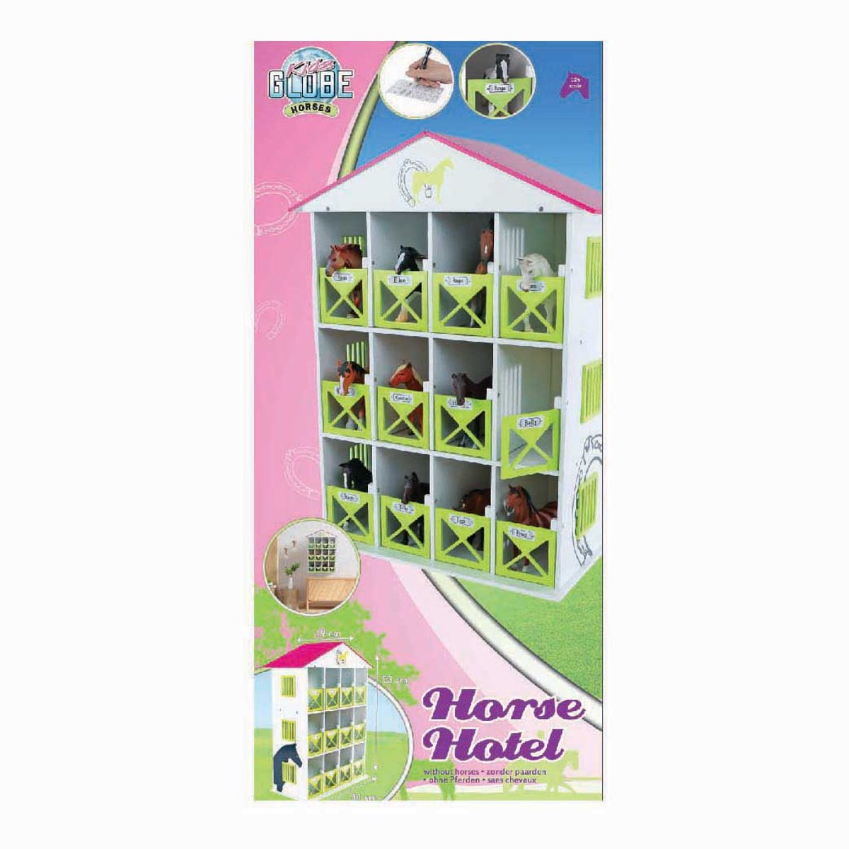 Kinder-Aufbewahrungsbox Globuspferd mit 12 Boxen