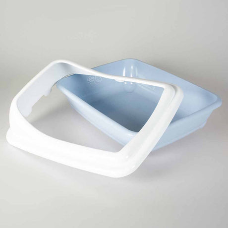 Duvo + Birba Katzentoilette mit Azzurro-Rand m - 46x35x20cm
