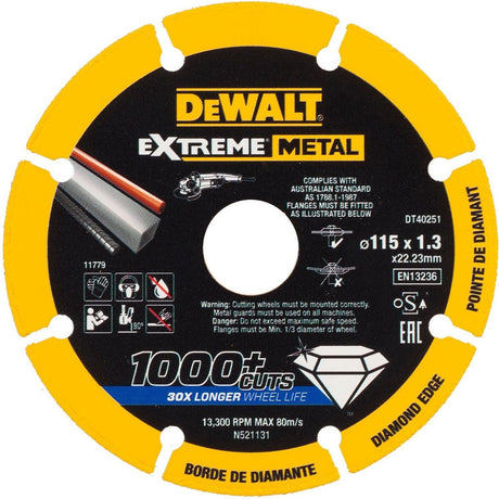 Dewalt dt40251 extreme™ Metall-Diamant-Trennscheibe 115 mm
