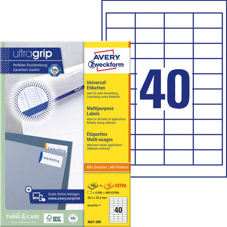 Universelle Etiketten Avery 3657 48,5 x 25,4 mm