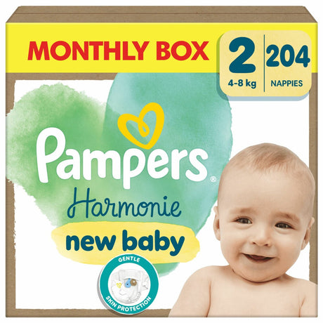 Pampers Harmony Windeln Größe 2 – 204 Windeln – 4 kg–8 kg