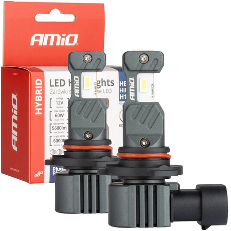 Amio LED HB3 Scheinwerfer Nebelscheinwerfer Hybrid Serie H10 Hir1 Weiß 6000K - 5600LM Canbus 60W