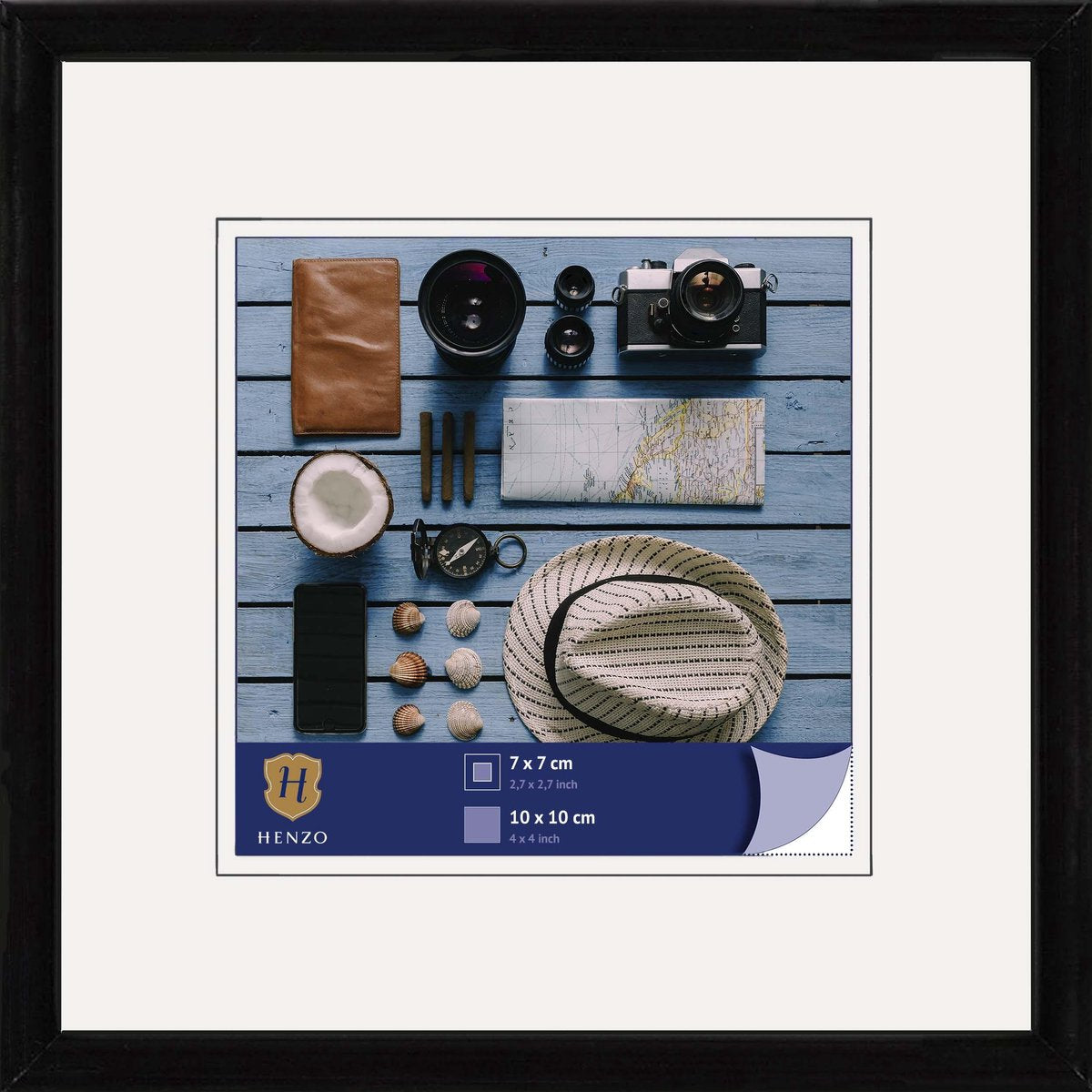 Henzo Fotorahmen – Napoli – Fotogröße 10 x 10 cm – Schwarz