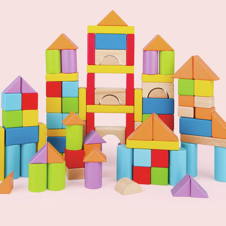 Hape Holzbausteine 101 Teile – klassische Buchenholzbausteine für Kleinkinder ab 12 Monaten