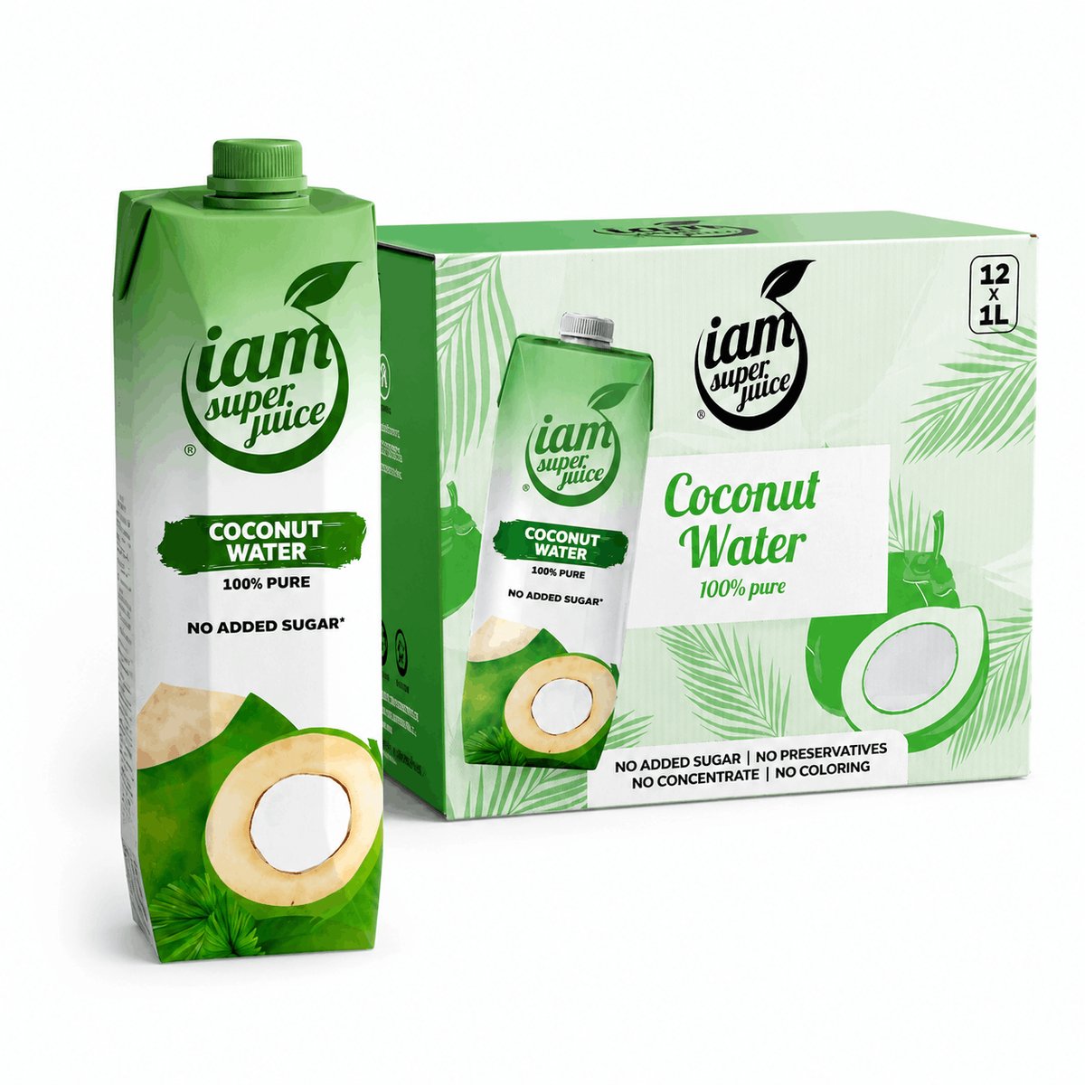 I am superjuice coconut water - 12 x 1l - voordeelverpakking
