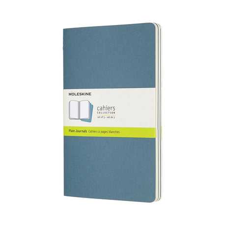 Moleskine Cahier-Tagebücher – groß – leer – blau – 3er-Set