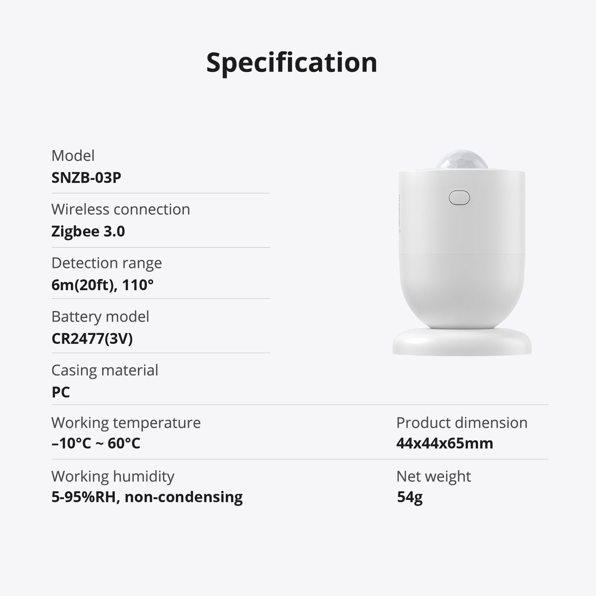 Sonoff ZigBee-Bewegungssensor SNZB-03P für Heimsicherheit und Automatisierung