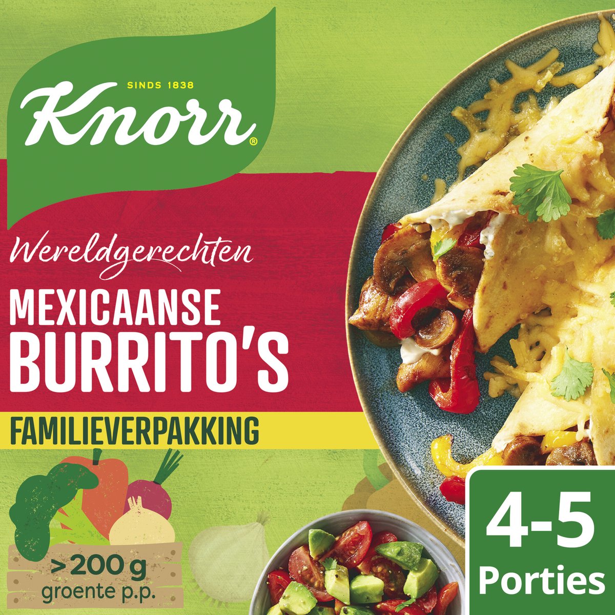 Knorr burrito's xxl - mexicaanse - 5 x 351 g - voordeelverpakking