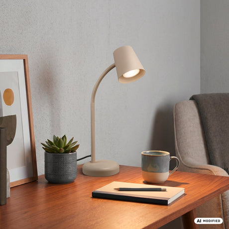 Briloner skriva - Tischlampe - Schreibtischlampe - mit Kabel - drehbare Tischlampe - exkl. gu10 – 13 x 38,5 cm – Beige
