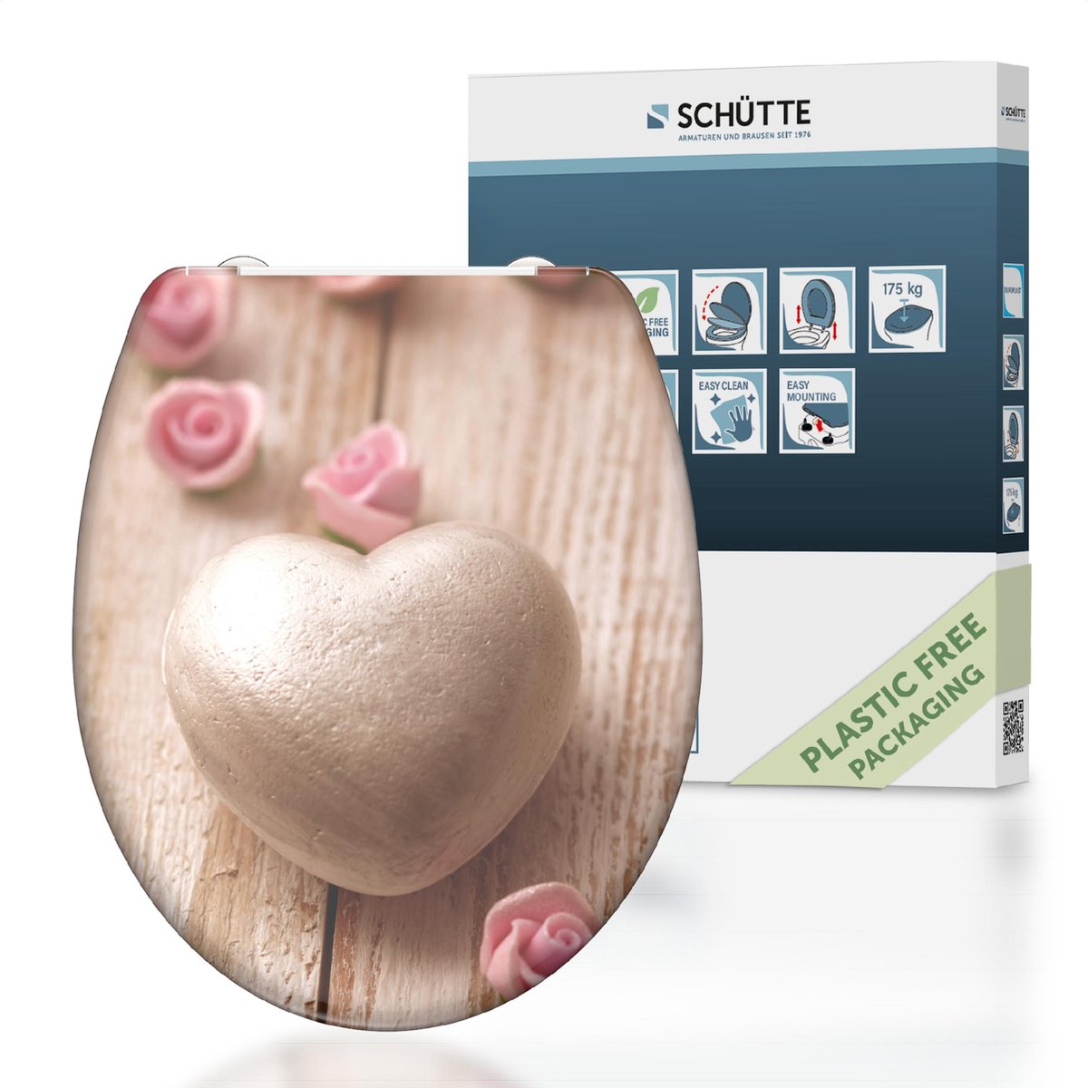 Schütte Toilettensitz mit weicher romantischer Duroplast mit Druck