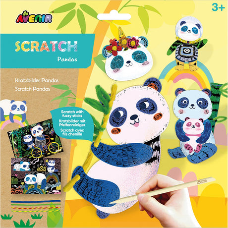 Avenir Scratch and Craft – Pandas – mit Pfeifenreinigern – kreatives Spielen – ab 3 Jahren