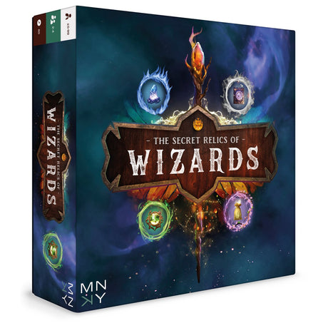 Mnky Entertainment: Die geheimen Relikte der Zauberer – Brettspiel – Strategiespiel – Gelegenheitsspiel – mittleres Spiel