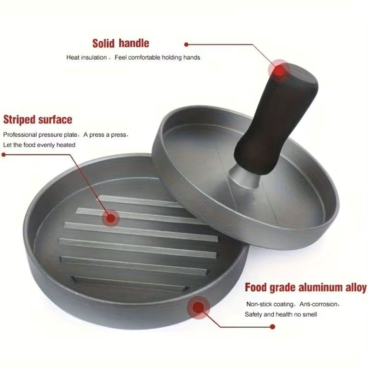 Gefu Grill-Hamburgerpresse – ø 11,8 cm – Aluminium-Kunststoff