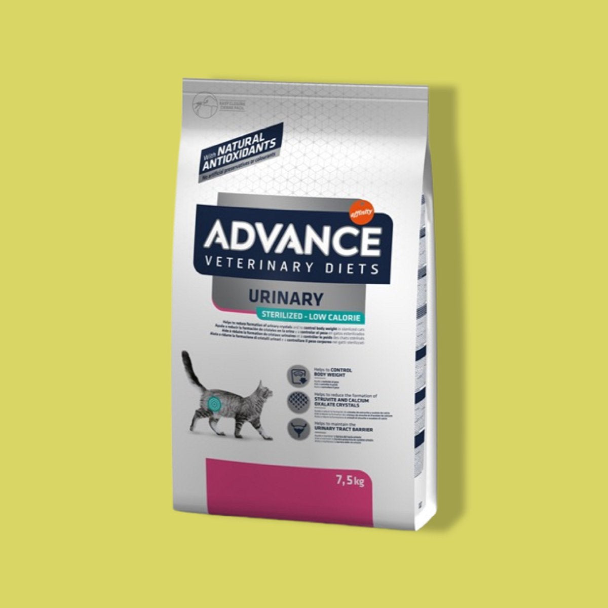 Advance Veterinary Diet Advance – Veterinärdiät für Katzen – Urin – sterilisiert – kalorienarm – Katzenfutter – 2,5 kg
