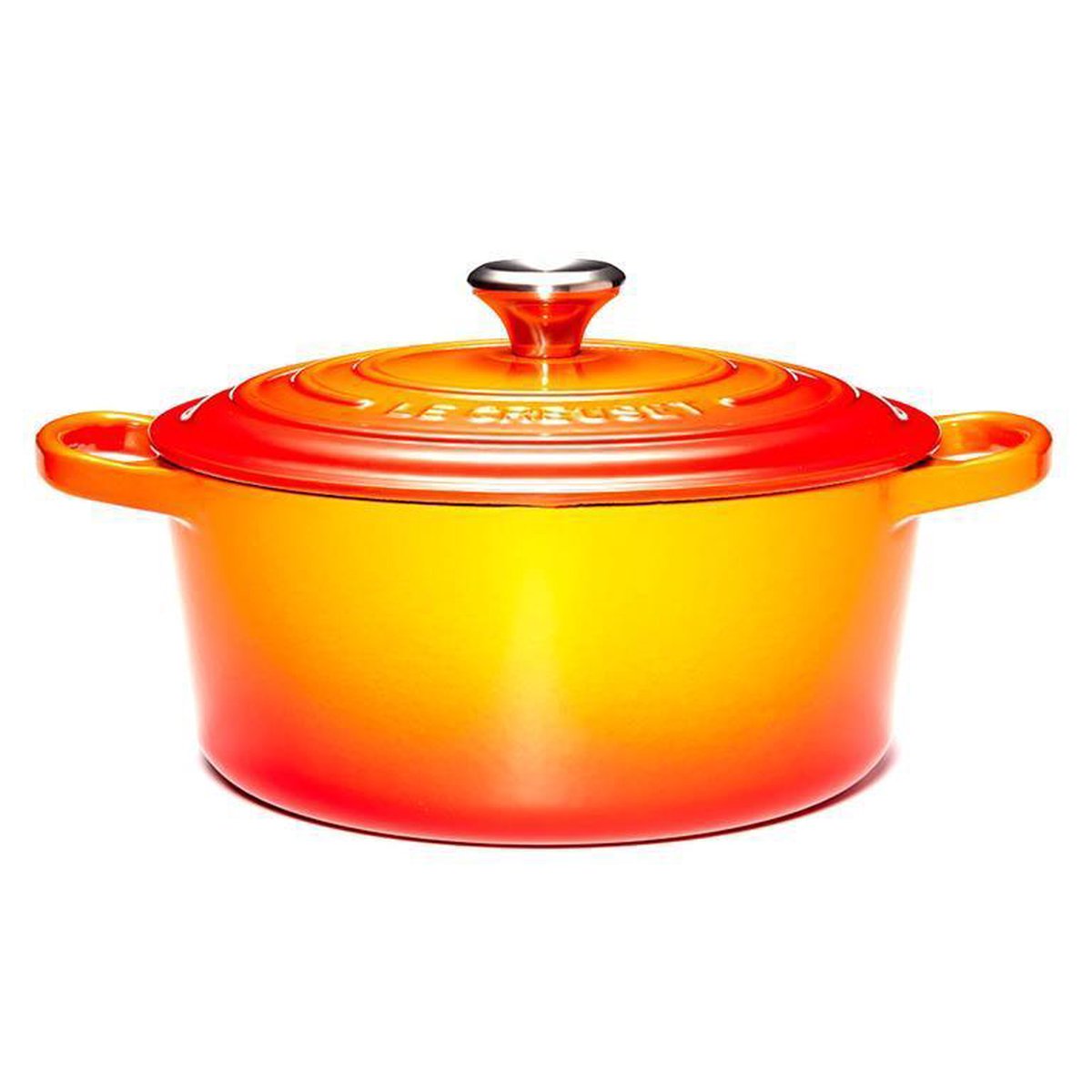 Le creuset braadpan signature oranjerood – ø 26 cm 5,3 liter – grote ronde stoofpan van gietijzer – voor gezinsmaaltijden, stoven of langzaam garen – iconisch oranje design – duurzaam, hittebestendig en geschikt voor oven en inductie