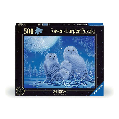 Ravensburger Puzzle leuchtet im Dunkeln – Eulen im Mondlicht, 500 Teile.