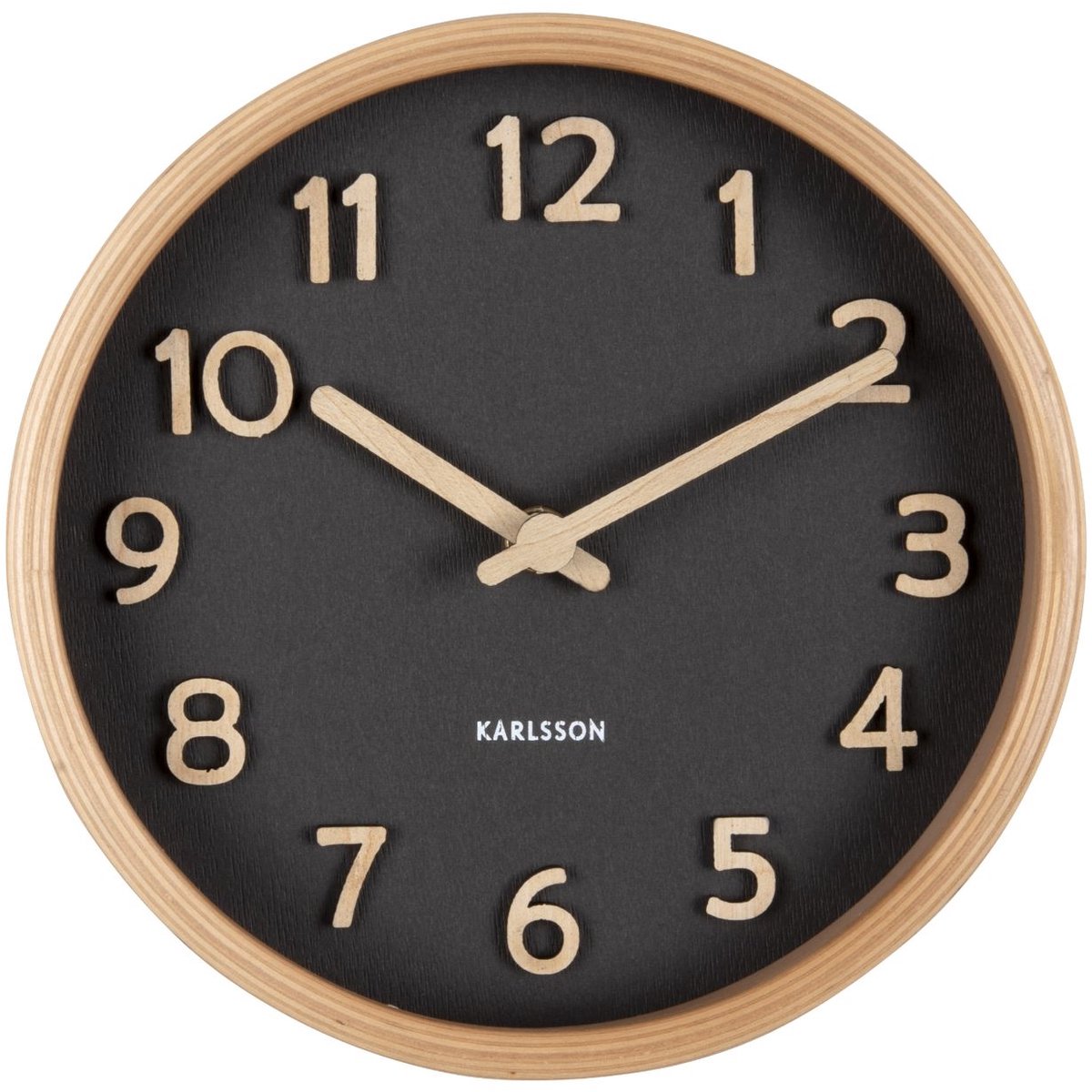 Karlsson tafelklok pure - zwart - ø18cm - modern