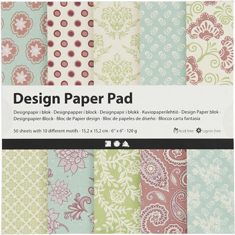 Kreativunternehmen https: www.cchobby.nl design-paper-block-sheet-15-2x15-2-cm-120-gr-mint-green-purple-50-sheet-1-box