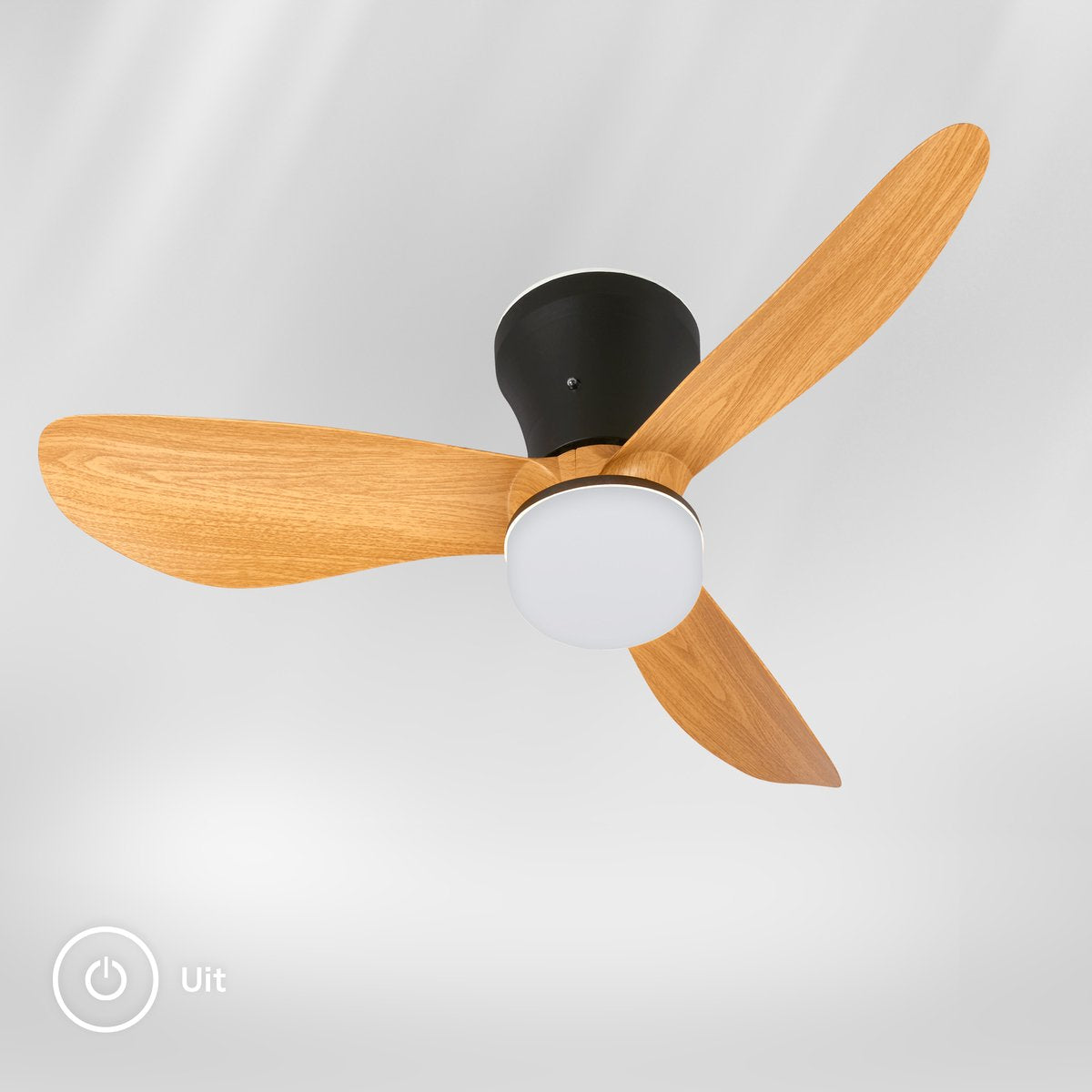 Briloner lufito – Deckenventilator mit Beleuchtung – LED-Deckenleuchte mit Ventilator – Sommer- und Wintermodus – Ventilatorlampe dimmbar – CCT – ø78 cm – schwarzes Holz