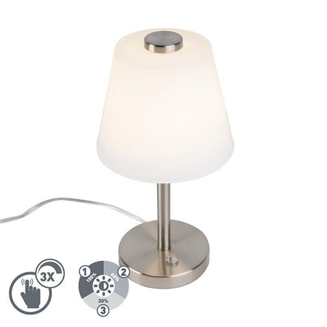 Trio Smaragd - Tischleuchte - Nickel matt - inkl. 1x SMD 4,5 W - 4-Stufen-Touch
