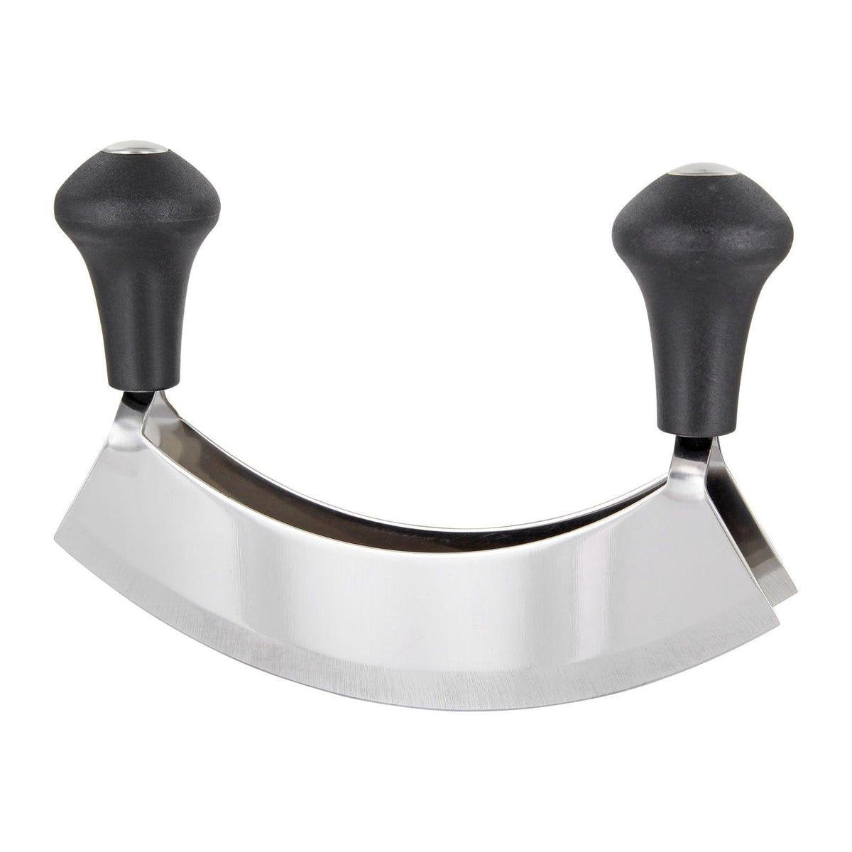 Westmark Wiegenmesser Kräuterschneider, mit 2 Messern, Länge: 17 cm, Edelstahl Kunststoff, Silber Schwarz, 12942270