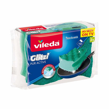 Vileda pur active - Reinigungsschwamm - 9cm - Profil zum Nagelschutz - 2 Stück