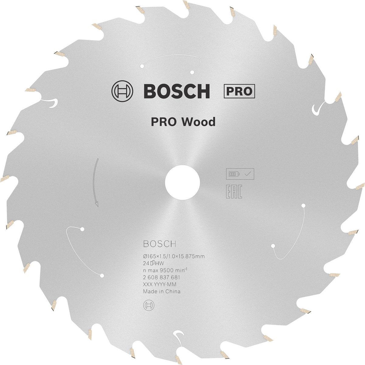 Bosch 2608837681 Kreissägeblatt – 165 x 15,875 x 24t – Holz