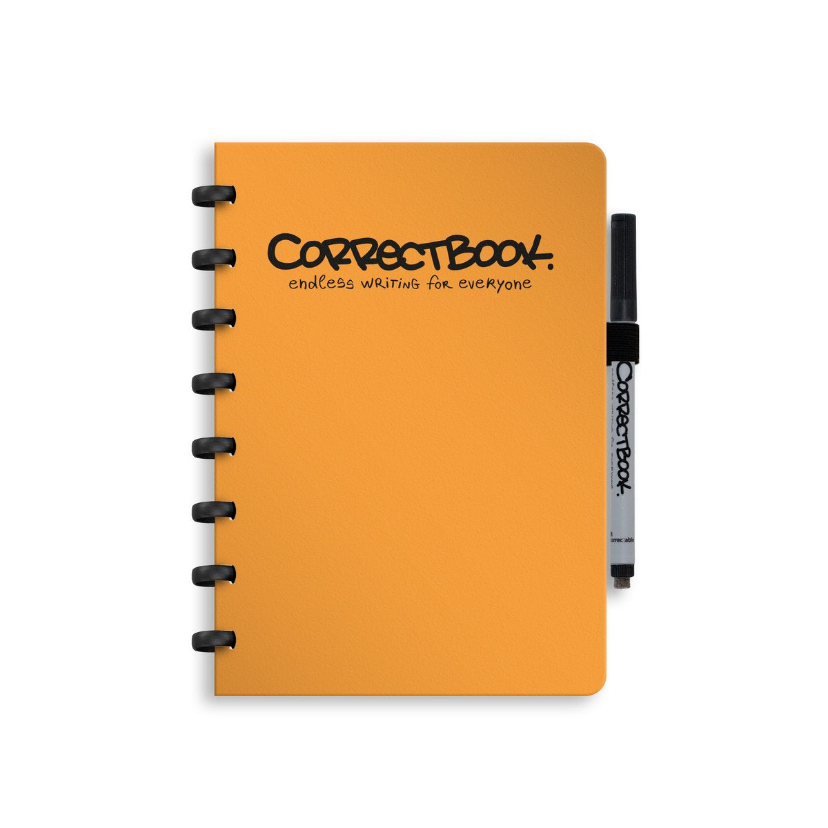 Correctbook a5 uitwisbaar notitieboek – herbruikbaar schrift – peachy orange – gelinieerd – inclusief pen wisdoekje – aanvulbaar met extra pagina’s
