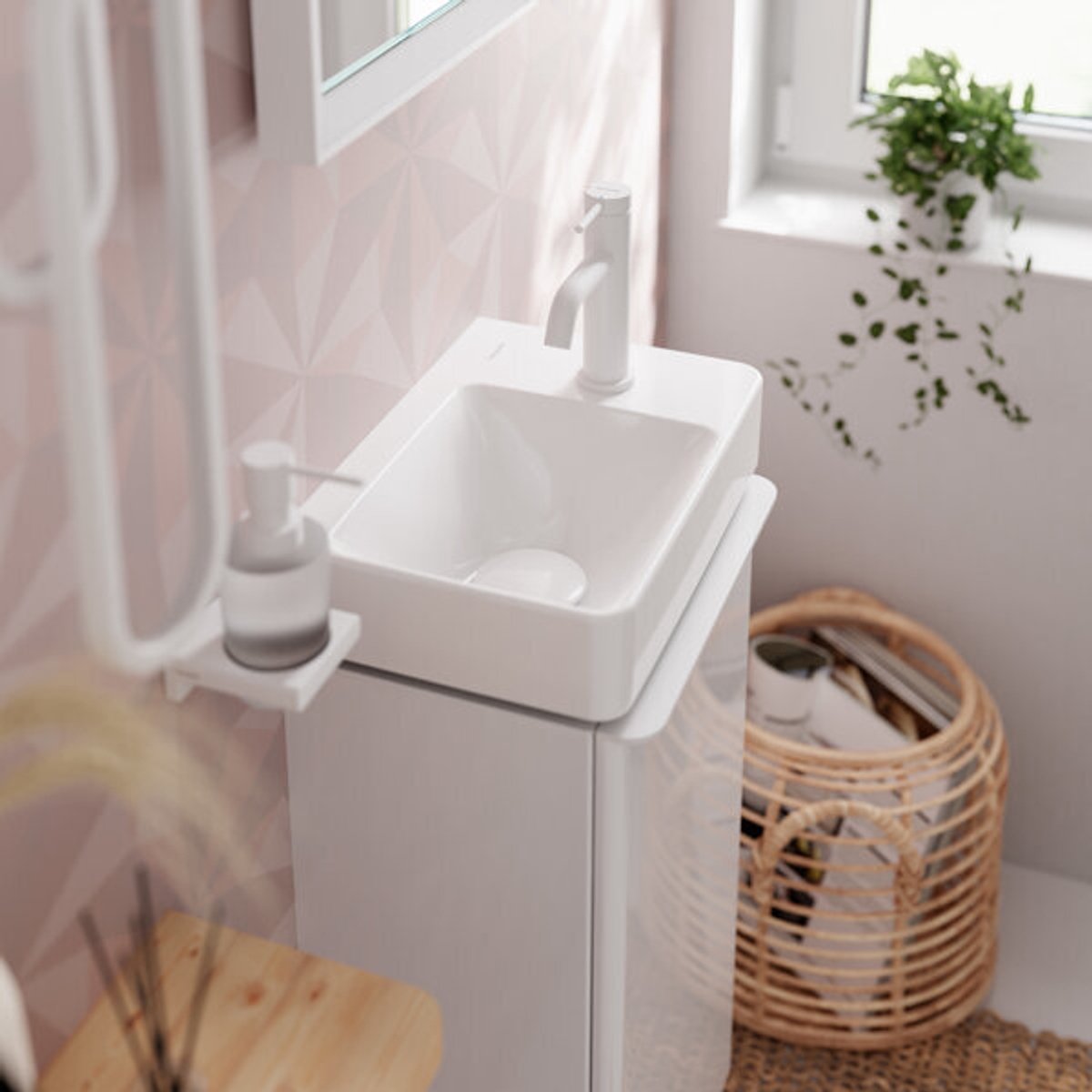 Hansgrohe tecturis s – Waschtischarmatur – Einhebelbedienung – Kaltstart energiesparend – mit Ablaufgarnitur – 80 mm Größe – Chrom