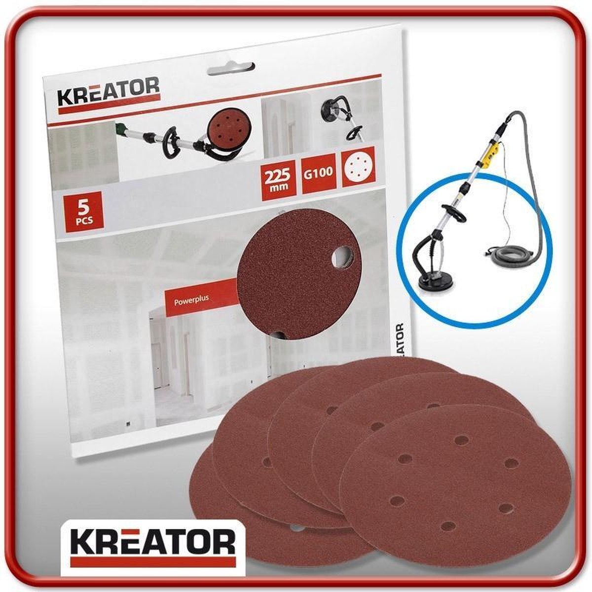 Kreator krt232008 schuurpapier rond 225 mm k180