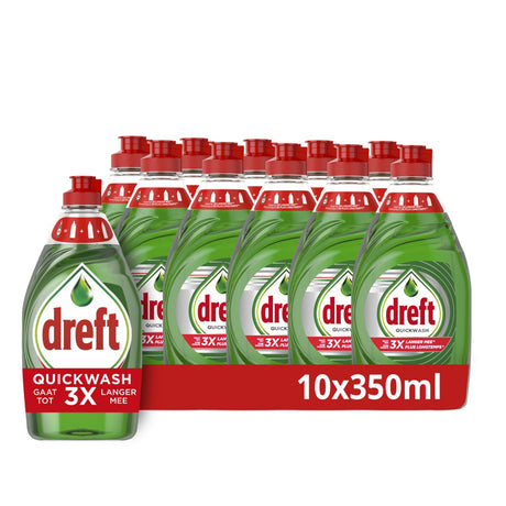 Dreft Quickwash Liquid Geschirrspülmittel – Original – Vorteilspack 10 x 350 ml