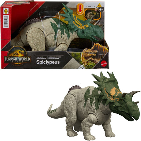 Jurassic World Rebirth wild brüllender Spiclypeus – mit Sound und schwanzgesteuerten Kopfstößen