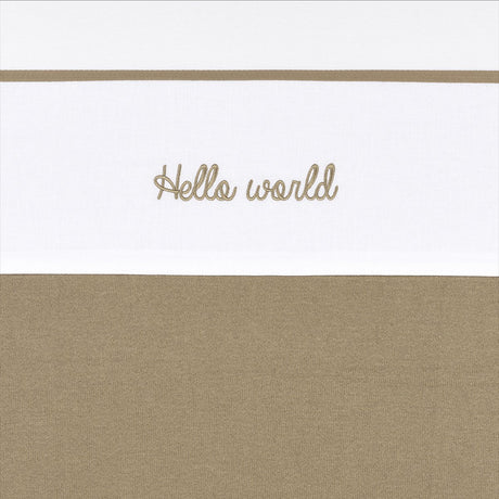 Meyco baby hello world ledikant laken - taupe - 100x150cm - 0.3 tog