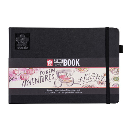 Sakura schetsboek 80 witte vellen 210x148mm zwart | 5 stuks