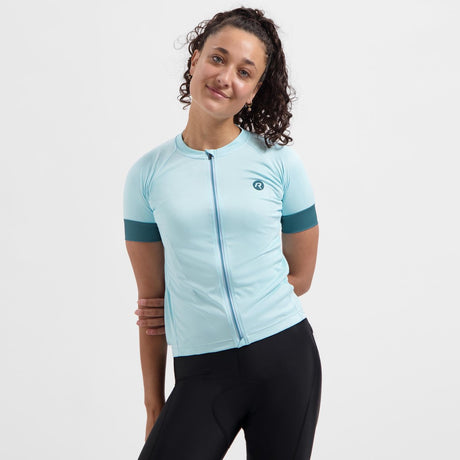 Rogelli modesta dames fietsshirt - korte mouw - lange rits - lichtblauw