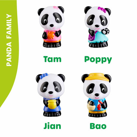 Klorofil das Panda-Familienspielset – Spielfiguren-Set – Familienfiguren – Kinderspielzeug – Bao, Jian, Tam und Poppy – ab 18 Monaten – 4-teilig