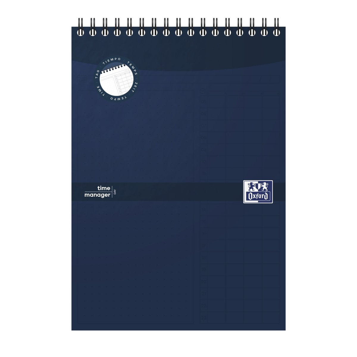 Oxford Task Manager Tagesplaner, A5, 70 Blatt, blaues Notizbuch für Aufgaben