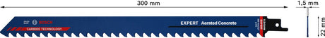 Bosch Zubehör 2608900410 Expert 'Porenbeton' S 1241 HM Säbelsägeblatt, 1 Stück Sägeblattlänge 300 mm 1 Stück