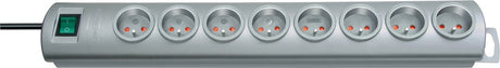 Brennerstuhl Primera-Line Steckdose 8-fach silber 2m h05vv-f 3g1,5 *fr be*