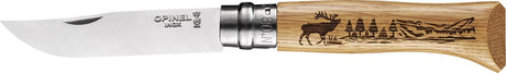 Opinel - Taschenmesser - Nr. 08 – Hirsch graviert – Edelstahl – Holz