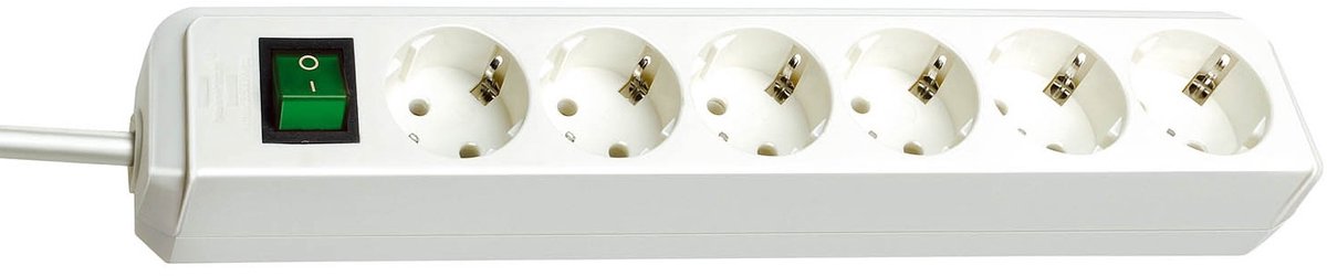 Brennerstuhl Eco-Line mit Schalter 6-fach weiß 3 m h05vv-f 3g1,5