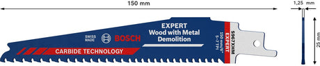 Bosch 2608900396 Expert Säbelsägeblatt S967XHM Holz mit Metallabbruch