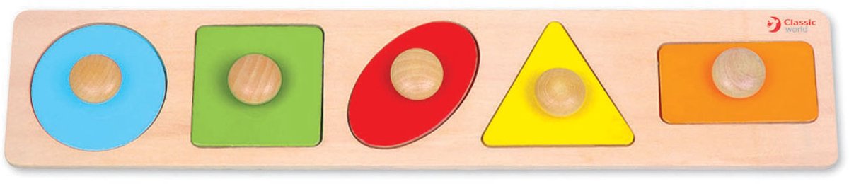 Classic World Holz-Studenpuzzle-Formen, 5-tlg.