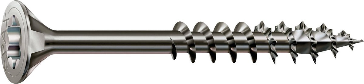 Spax Edelstahlschraube, 4,5 x 60 mm, 180 Stück, Teilgewinde, Senkkopf, T-Star Plus T20, 4Cut, Edelstahl A2 - 8000000276552